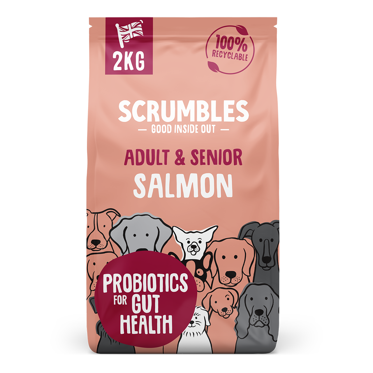 Salmon Dry Dog Food Grain Free Large Breeds Seniors Scrumbles
