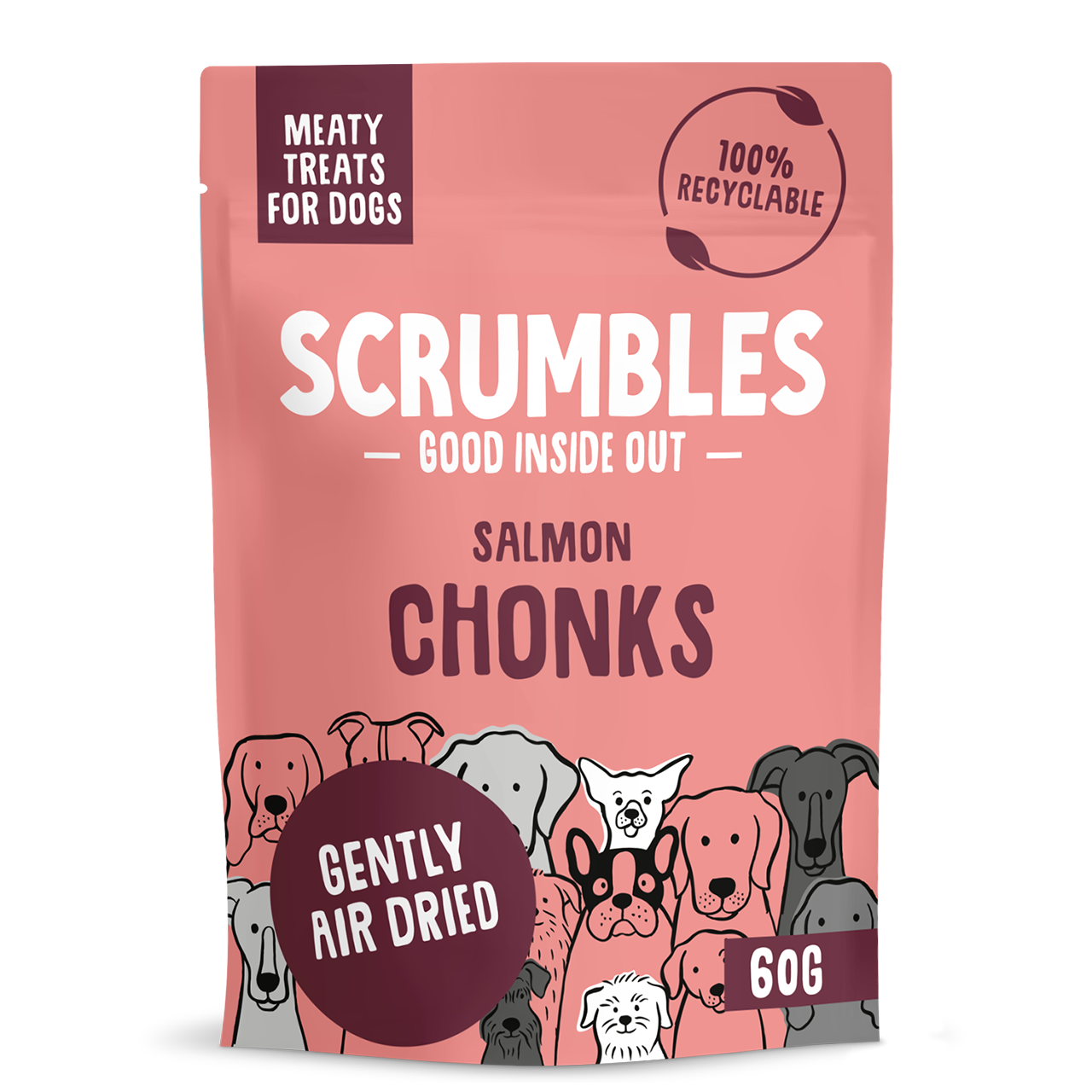 Salmon Chonks Fish Treats For Dogs Scrumbles