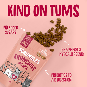 Hairball Krunchies Cat Treats Gut Friendly