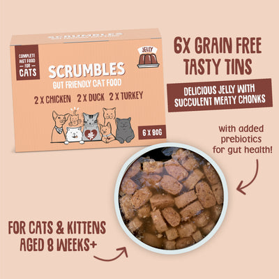 scrumbles-jelly-cat-food-classic-meat-poultry-chicken-duck-turkey-selection-box-grain-free-high-protein-hypoallergenic-tin-6x80g-2