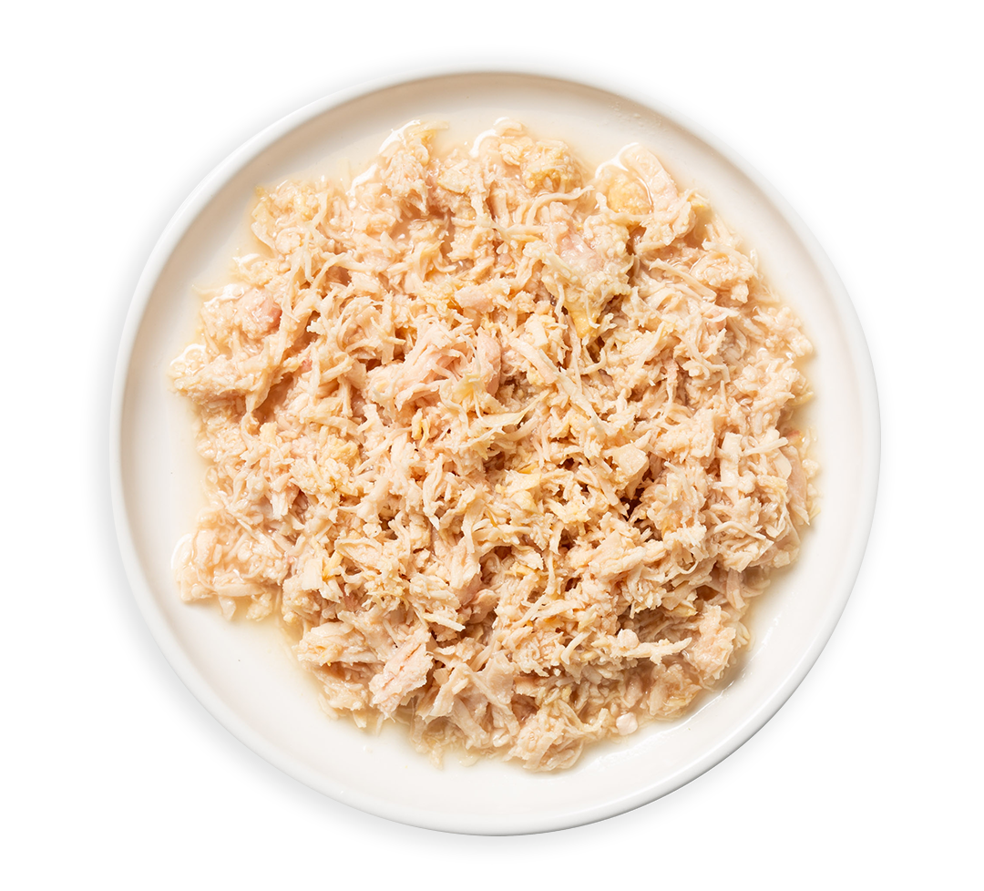 Shredded meat cat food