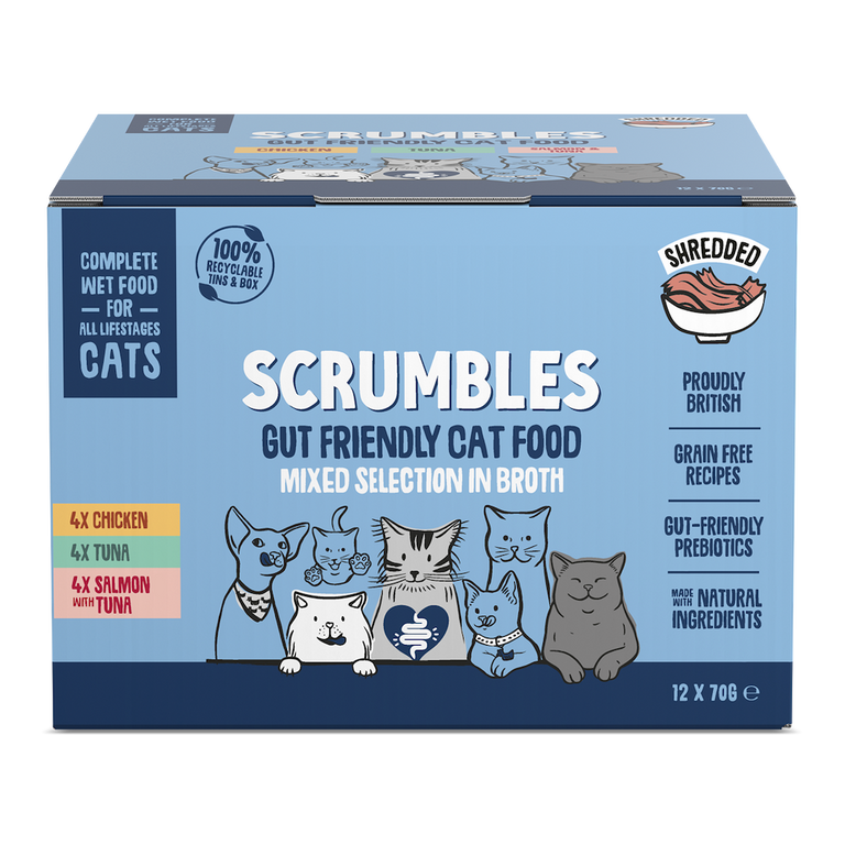 Wet Cat Tins Shredded Meat & Fish in Broth