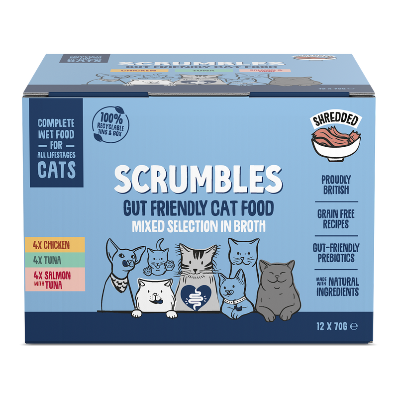 Wet Cat Tins Shredded Meat & Fish in Broth