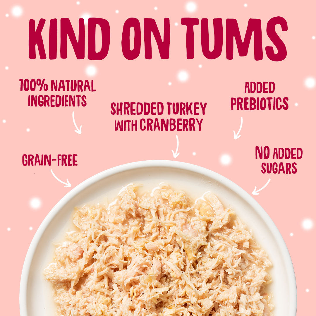 Shredded Turkey & Cranberry Christmas Cat Food in Broth