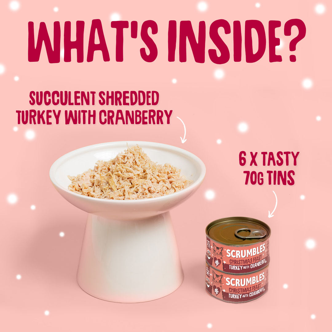 Shredded Turkey & Cranberry Christmas Cat Food in Broth