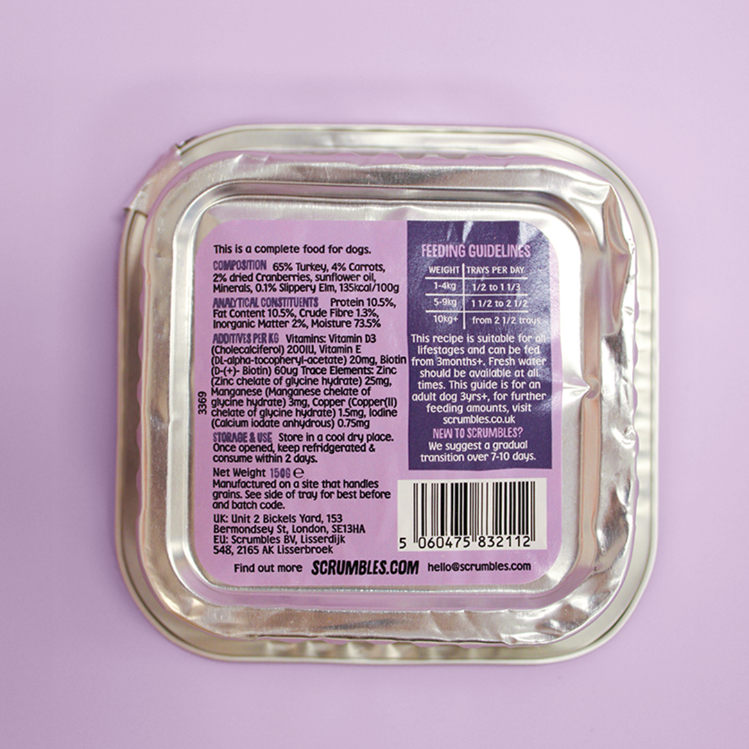 Turkey 150g Wet Dog Food Ingredients