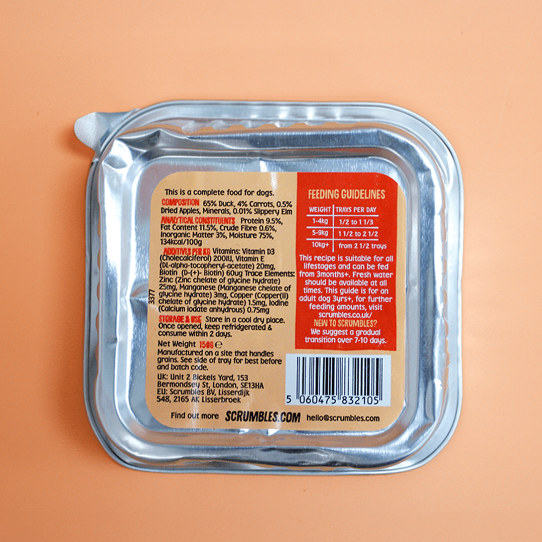 Duck 150g Wet Dog Food Ingredients