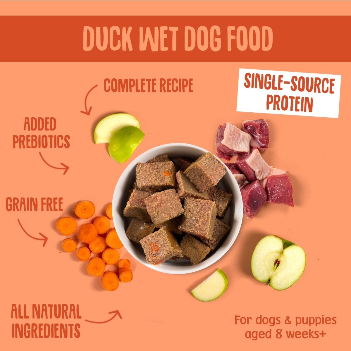 Grain Free Duck Wet Dog Food Hypoallergenic Scrumbles