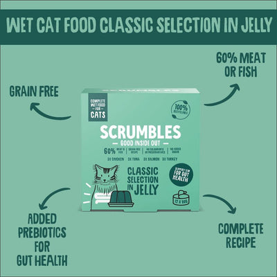 scrumbles-jelly-cat-food-classic-meat-fish-selection-box-grain-free-high-protein-hypoallergenic-tin