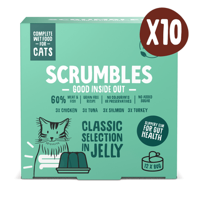 scrumbles-jelly-cat-food-classic-meat-fish-selection-box-grain-free-high-protein-hypoallergenic-tin